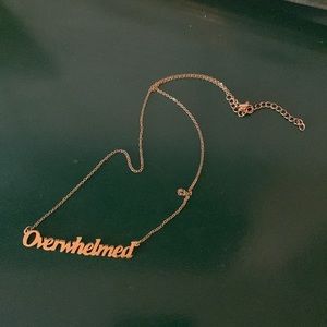 Overwhelmed Name Plate Necklace